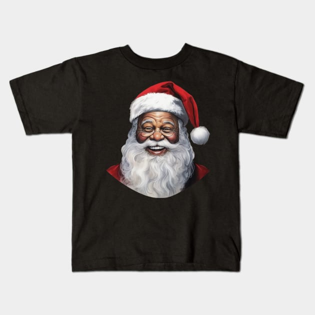 African American Santa Claus Kids T-Shirt by AI Art Originals